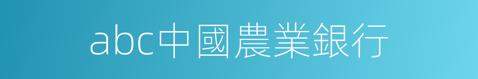 abc中國農業銀行的同義詞