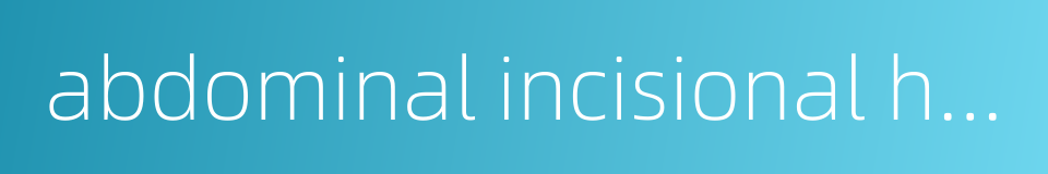 abdominal incisional hernia的同义词