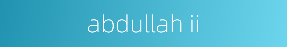 abdullah ii的同义词
