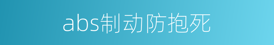 abs制动防抱死的同义词