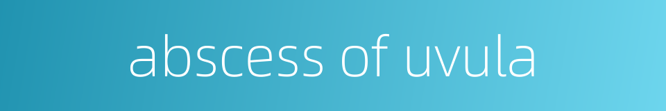 abscess of uvula的同义词