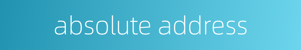 absolute address的同义词
