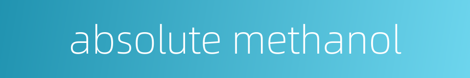 absolute methanol的同义词