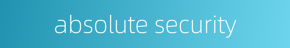 absolute security的同义词