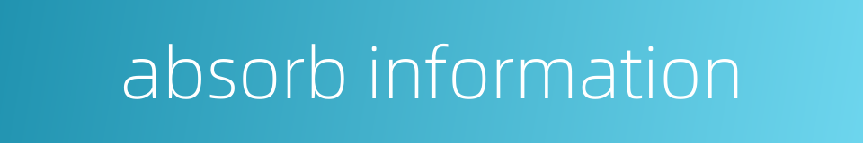 absorb information的同义词