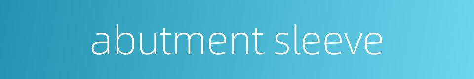 abutment sleeve的同义词