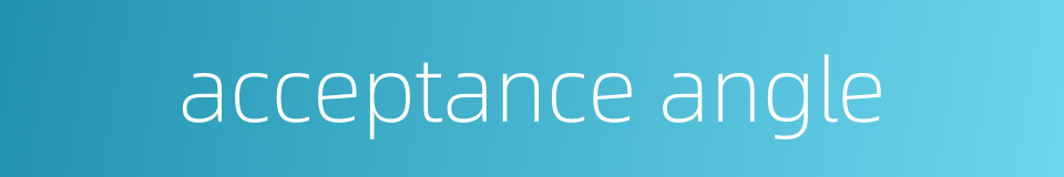 acceptance angle的同义词