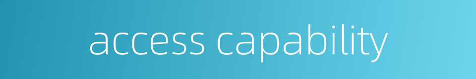 access capability的同义词