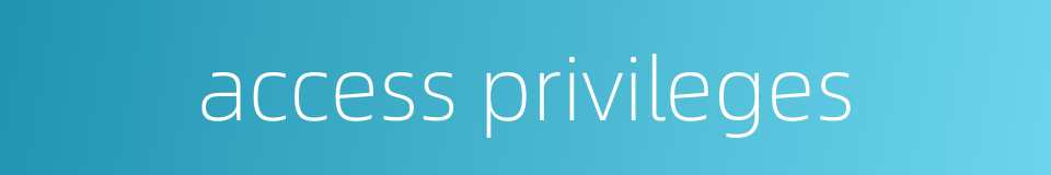 access privileges的同义词