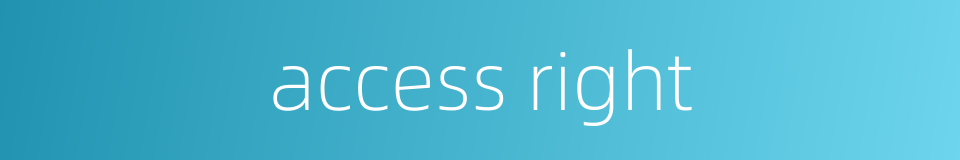 access right的同义词