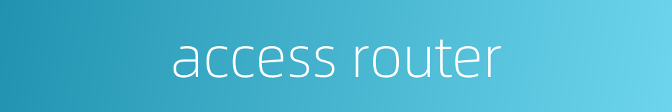 access router的同义词