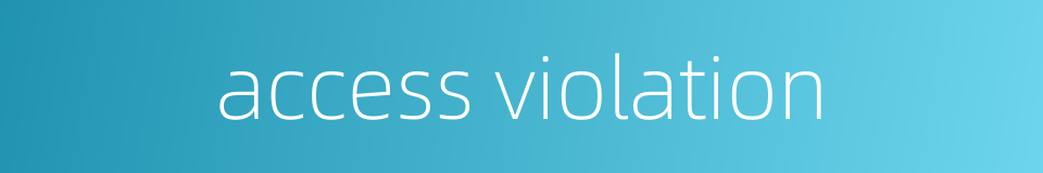 access violation的同义词