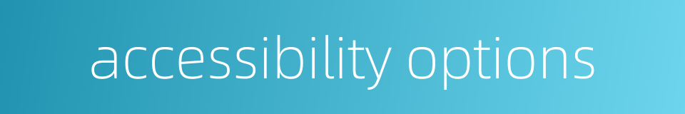 accessibility options的同义词
