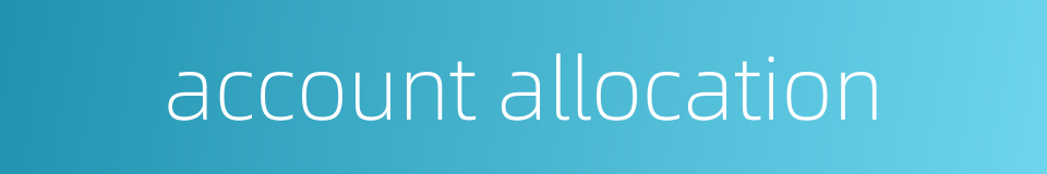 account allocation的同义词