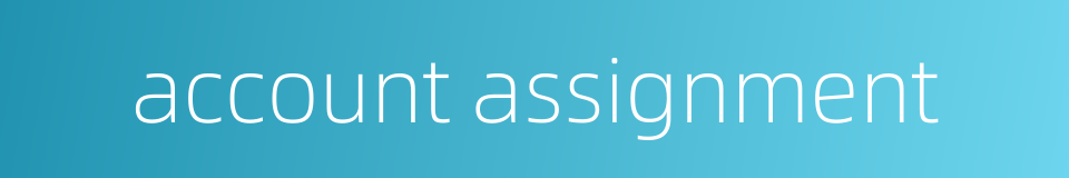 account assignment的同义词