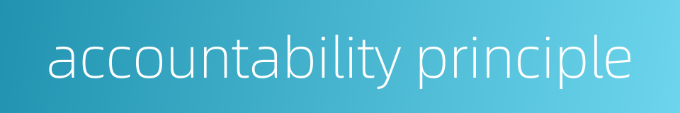 accountability principle的同义词