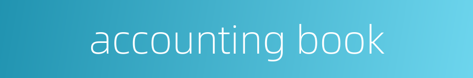 accounting book的同义词