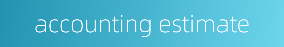 accounting estimate的同义词