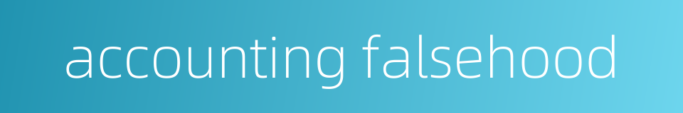 accounting falsehood的同义词