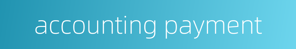 accounting payment的同义词