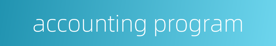 accounting program的同义词