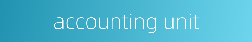 accounting unit的同义词