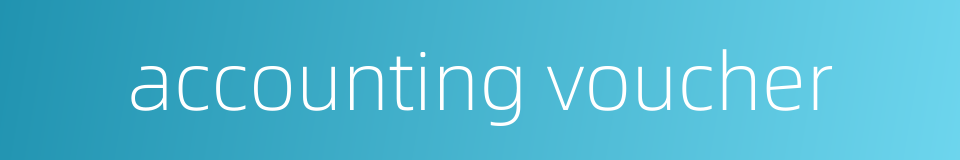accounting voucher的同义词