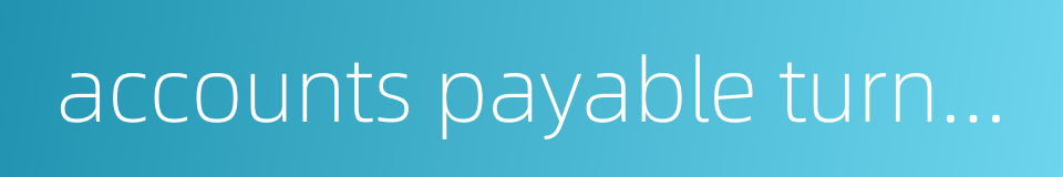 accounts payable turnover的同义词