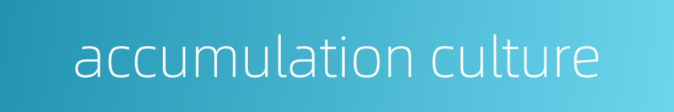 accumulation culture的同义词
