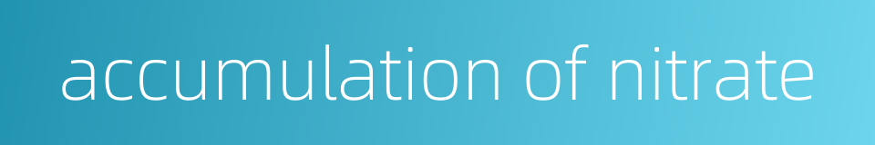 accumulation of nitrate的同义词