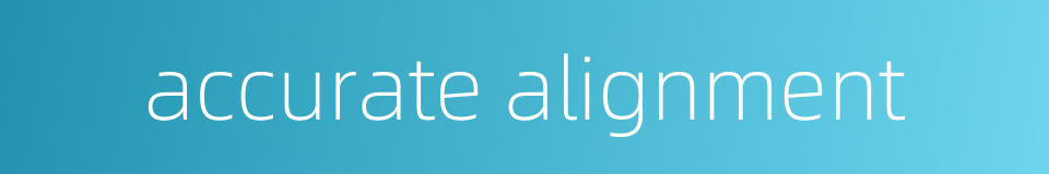 accurate alignment的同义词