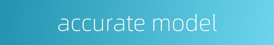 accurate model的同义词