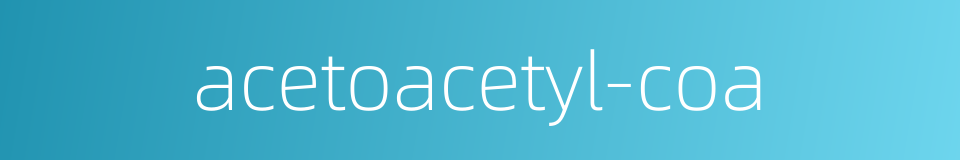 acetoacetyl-coa的同义词