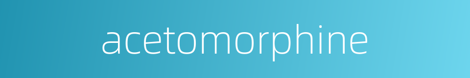 acetomorphine的同义词