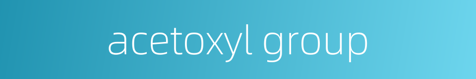 acetoxyl group的同义词