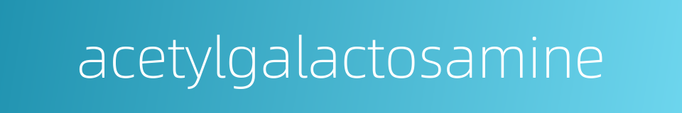 acetylgalactosamine的同义词