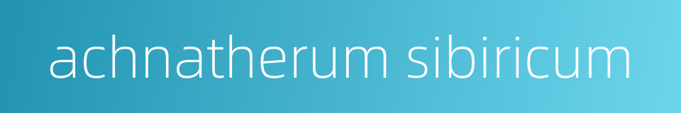 achnatherum sibiricum的同义词