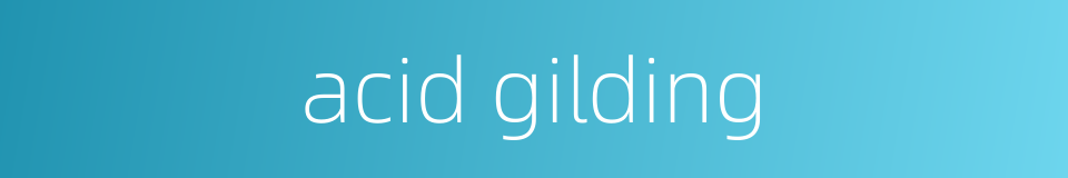 acid gilding的同义词