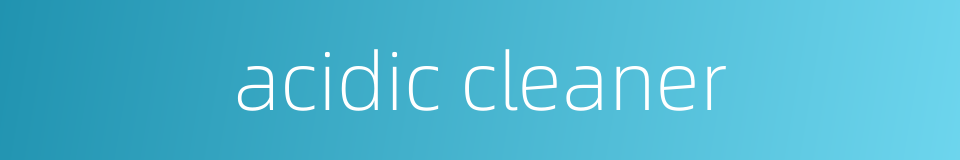 acidic cleaner的同义词