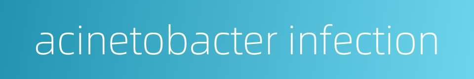 acinetobacter infection的同义词