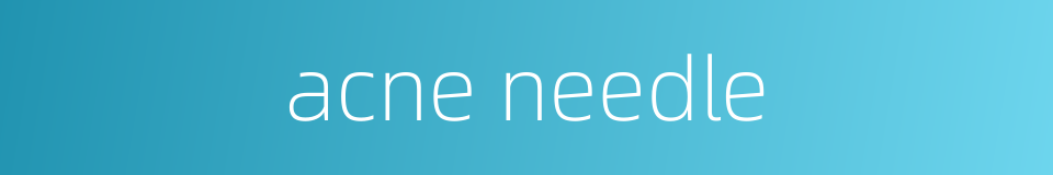 acne needle的同义词