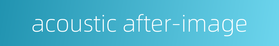acoustic after-image的同义词