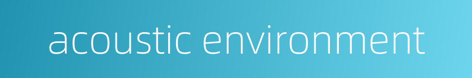 acoustic environment的同义词