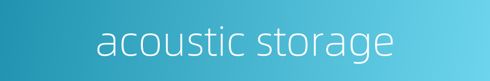 acoustic storage的同义词