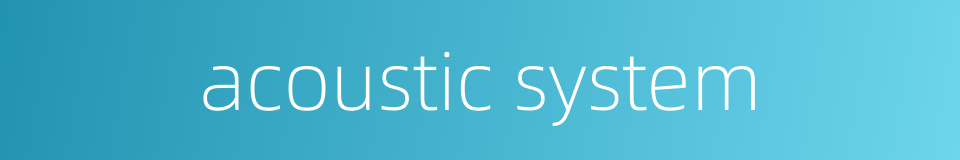 acoustic system的同义词