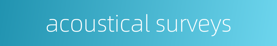 acoustical surveys的同义词