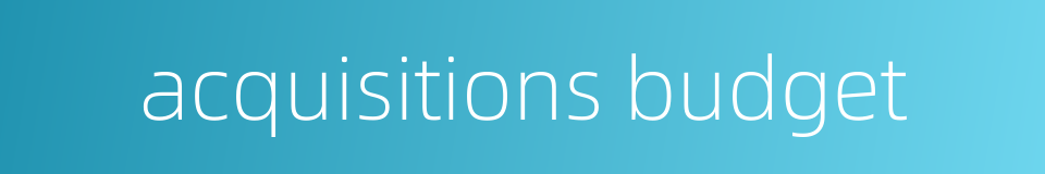 acquisitions budget的同义词