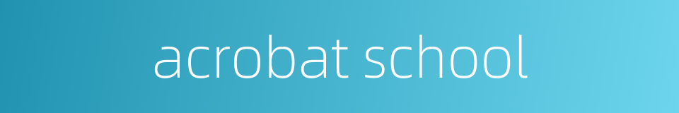 acrobat school的同义词