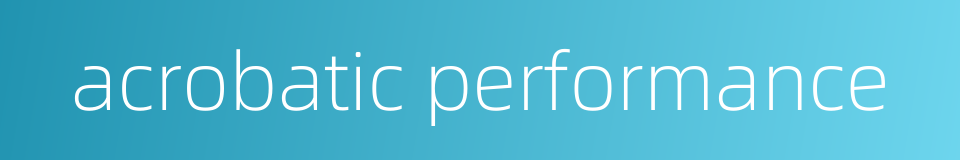 acrobatic performance的同义词