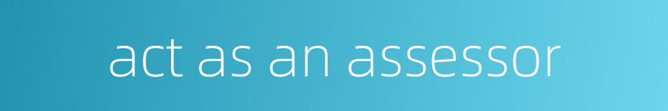 act as an assessor的同义词